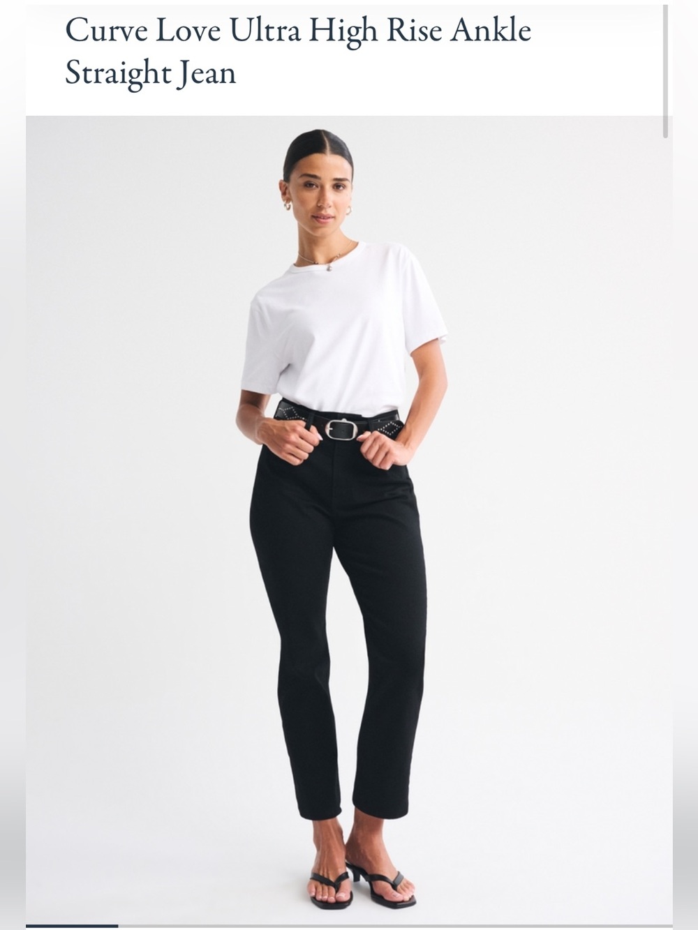 ABERCROMBIE ULTRA HIGH RISE ANKLE STRAIGHT JEAN CURVE LOVE NO FADE BLACK